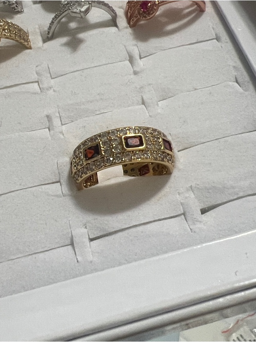 Gold-Tone Multi-Stone Pavé Band Ring - Women Jewelry